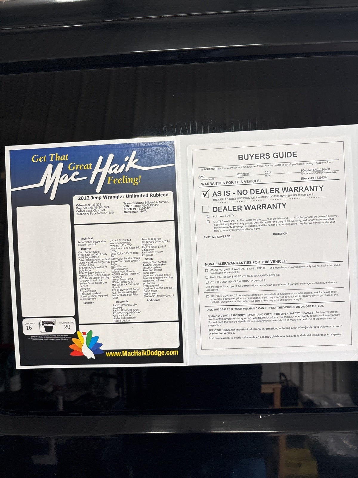 2012 Jeep Wrangler Unlimited Rubicon