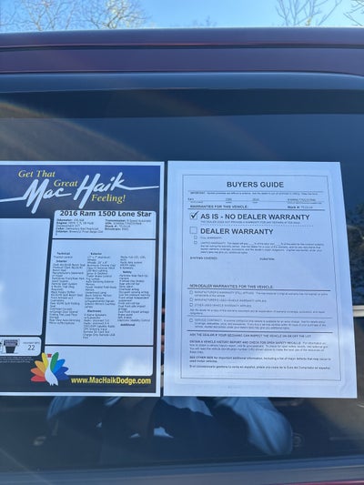 2016 RAM 1500 Lone Star