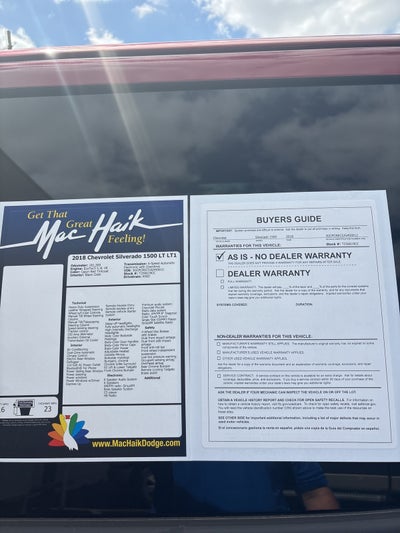 2018 Chevrolet Silverado 1500 LT LT1