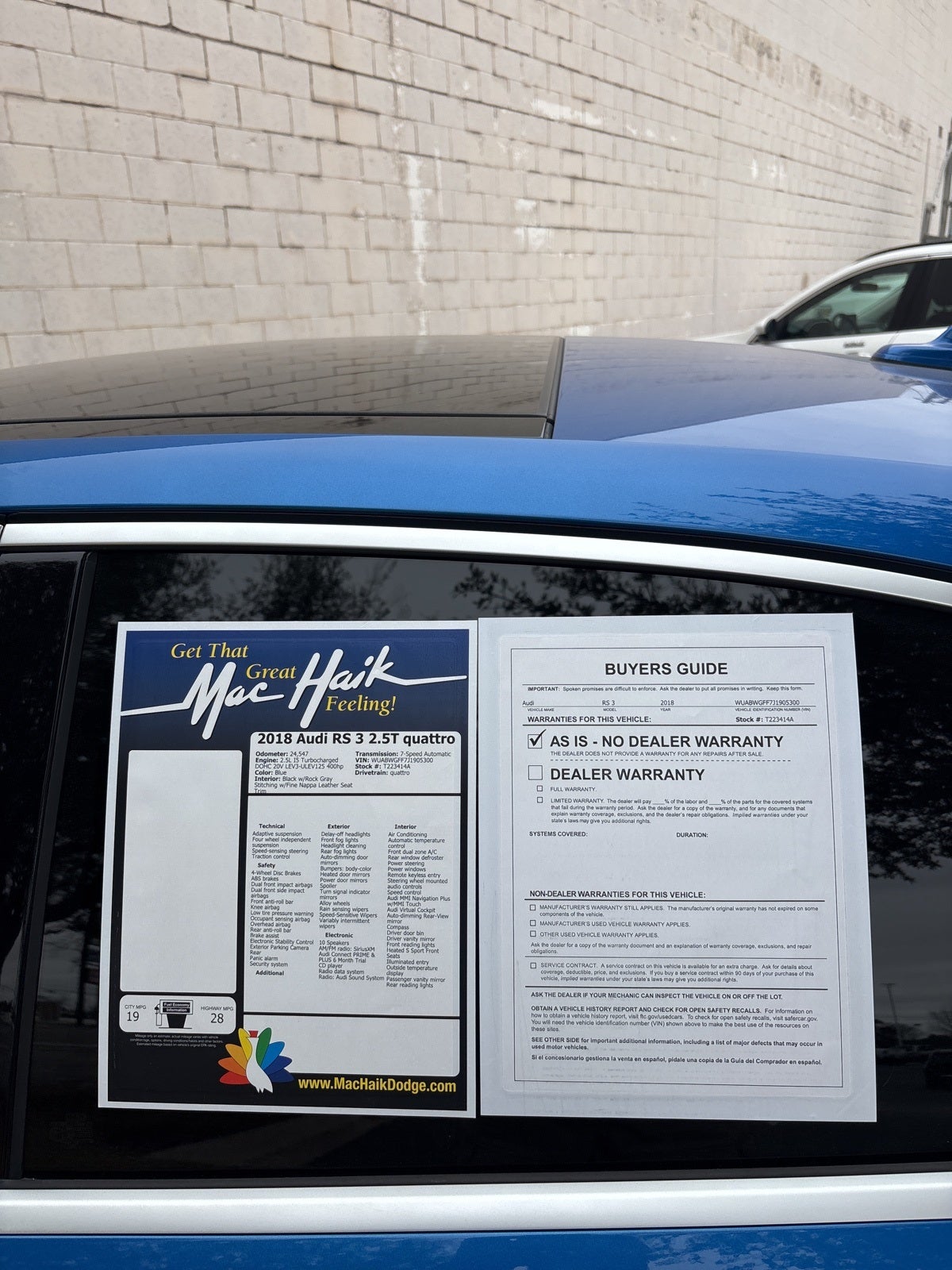 2018 Audi RS 3 2.5T quattro